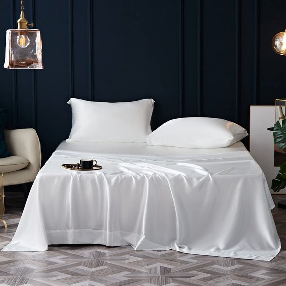 New 4 Pcs Satin Sheets Queen - Silk Silky Super Soft Extra Deep Pocket Queen set - Picture 1 of 16